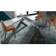 Mesa comedor Extensible con Tapa cristal y patas de madera Ref Q43000