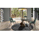 Mesa comedor redonda con Tapa cristal y pata torneada de madera Ref Q44000