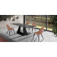 Mesa comedor Extensible con Tapa Cristal y patas metálicas Ref Q46000