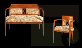Sofá tapizado clásico tapizado fabricado en madera Ref BU80000