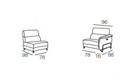 MT23100 Sofá Reláx Cardio Motorizado en 3, 2 y 1 Plazas disponible con chaiselongue