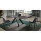 Mesa comedor Extensible con Tapa de Cristal y patas Metálicas Ref Q14000