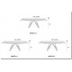Mesa comedor Extensible con Tapa de Cristal y patas Metálicas Ref Q14000