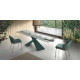 Mesa comedor Extensible con Tapa de Cristal y patas Metálicas Ref Q20000