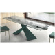 Mesa comedor Extensible con Tapa de Cristal y patas Metálicas Ref Q20000