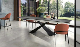 Mesa comedor Extensible con Tapa de cerámica y patas Metálicas Ref Q21000