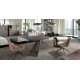 Mesa comedor Extensible con Tapa de Cristal y patas Metálicas Ref Q25000