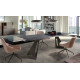 Mesa comedor Extensible con Tapa de Cristal y patas Metálicas Ref Q25000