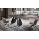 Mesa comedor Extensible con Tapa de Cristal y patas Metálicas Ref Q27000