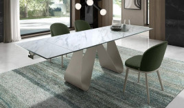 Mesa comedor Extensible con Tapa cerámica y patas Metálicas Ref Q29000