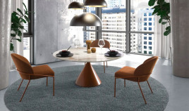 Mesa comedor redonda con tapa cerámica Ref Q32000