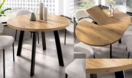 Mesa de Comedor redonda extensible con pata metálica Ref Y48000