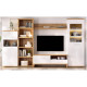 Salón moderno con módulo bajo, estantería y vitrinas Ref YT07