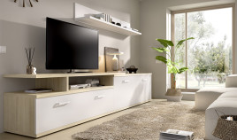 Salón moderno con módulo bajos y altos Ref YT08