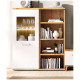Salón moderno con módulo bajo, vitrina y estantería Ref YT28