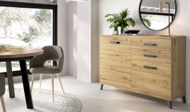 Aparador con puertas, cajones y patas de madera Ref Y67000