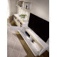 Salón moderno con módulos bajos con puertas y cajones y estantería Ref YD2501