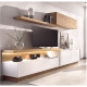 Salón moderno con módulos bajos y altos y soporte tv Ref YD2505