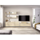 Salón moderno con módulos bajos con puertas, cajones y soporte tv Ref YD2506