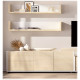 Salón moderno con módulos bajos con puertas, cajones y soporte tv Ref YD2506