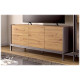Salón moderno con módulo bajo y vitrina Ref YD2507