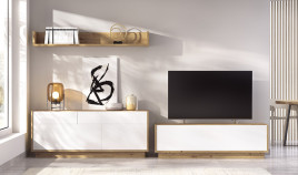 Salón moderno con módulos bajos y estantería Ref YD2511
