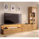 Salón moderno con módulos bajos, soporte tv y vitrina Ref YD2512