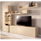 Salón moderno con módulo bajo y vitrina Ref YD2516