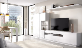 Salón moderno con módulo bajo y vitrina Ref YD2517