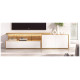 Salón moderno con módulos bajos, soporte tv y vitrina Ref YD2518