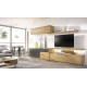 Salón moderno con módulos bajos y altos y soporte Tv Ref YD2528