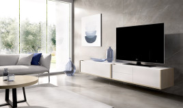 Salón moderno módulos colgados con puertas y cajones Ref YD2544