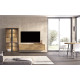 Salón moderno con módulo bajo colgado y vitrina Ref YD2546