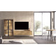 Salón moderno con módulo bajo colgado y vitrina Ref YD2546