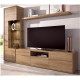 Salón moderno con módulo bajo y vitrina Ref YD2547