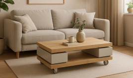 Mesa de Centro elevable con cajones Ref L26000
