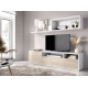Salón moderno con módulo televisión, módulo colgante y estante Ref YK70