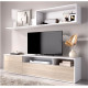 Salón moderno con módulo televisión, módulo colgante y estante Ref YK70