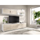 Salón moderno con módulo televisión, módulo colgante y estante Ref YK71