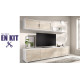 Salón moderno con módulo televisión, módulo colgante y estante Ref YK71