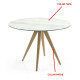 Mesa comedor redonda con Tapa cerámica y patas de madera Ref Q120000