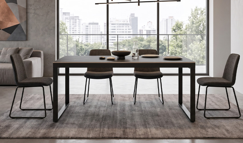 Mesa con Tapa porcelánica disponible en diferentes medidas Ref M115