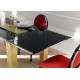 Mesa de Comedor con Tapa Cristal y Patas Lacadas Ref L71000