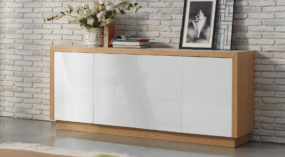 Mueble Aparador lacado con acabado en roble Mueble Aparador lacado con acabado en roble
